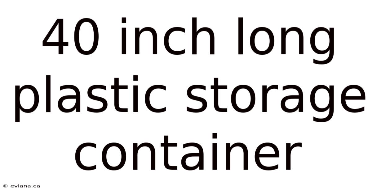 40 Inch Long Plastic Storage Container