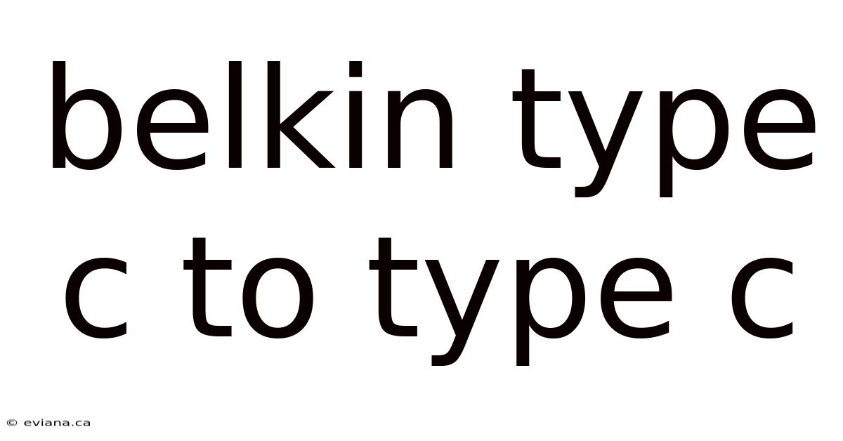 Belkin Type C To Type C