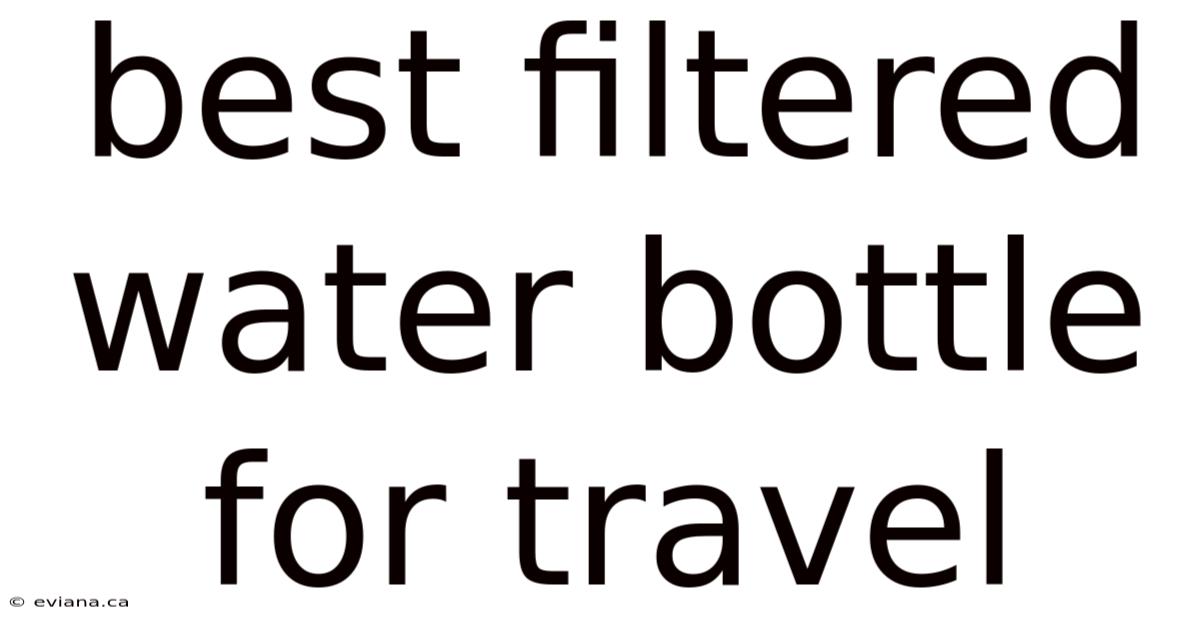 Best Filtered Water Bottle For Travel
