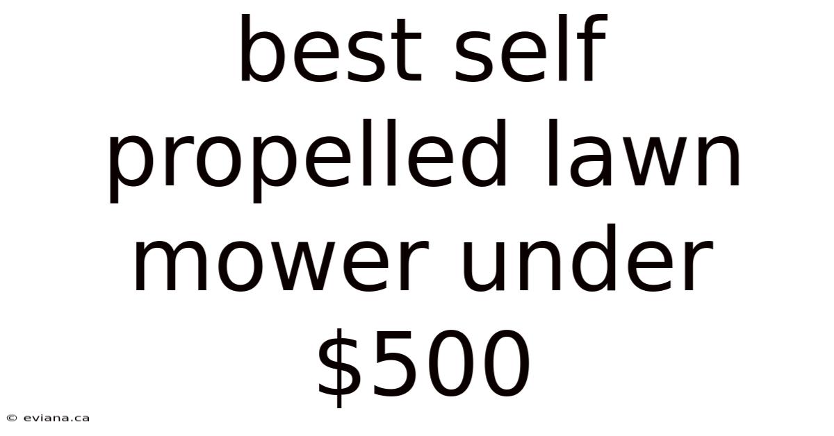 Best Self Propelled Lawn Mower Under $500