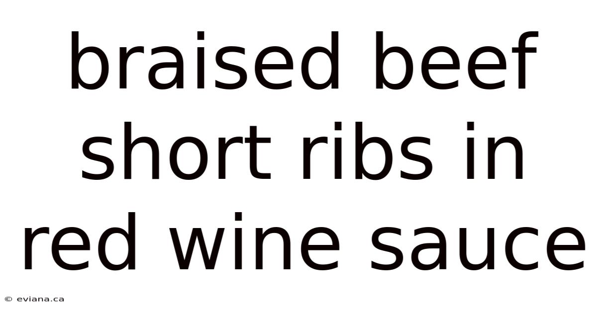 Braised Beef Short Ribs In Red Wine Sauce