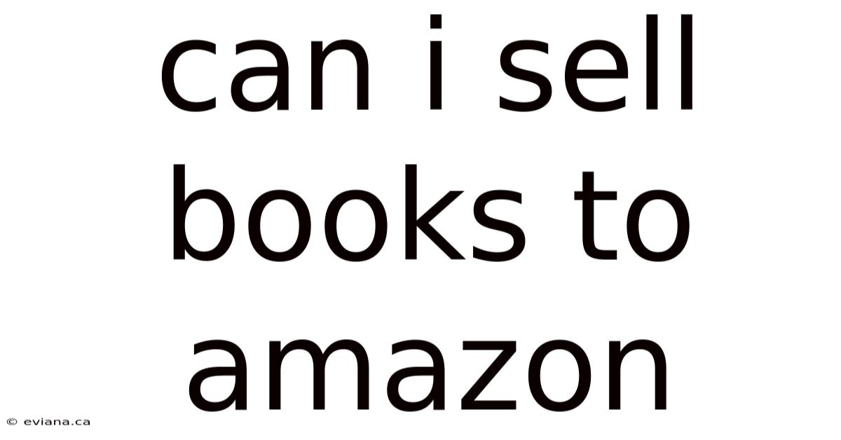 Can I Sell Books To Amazon