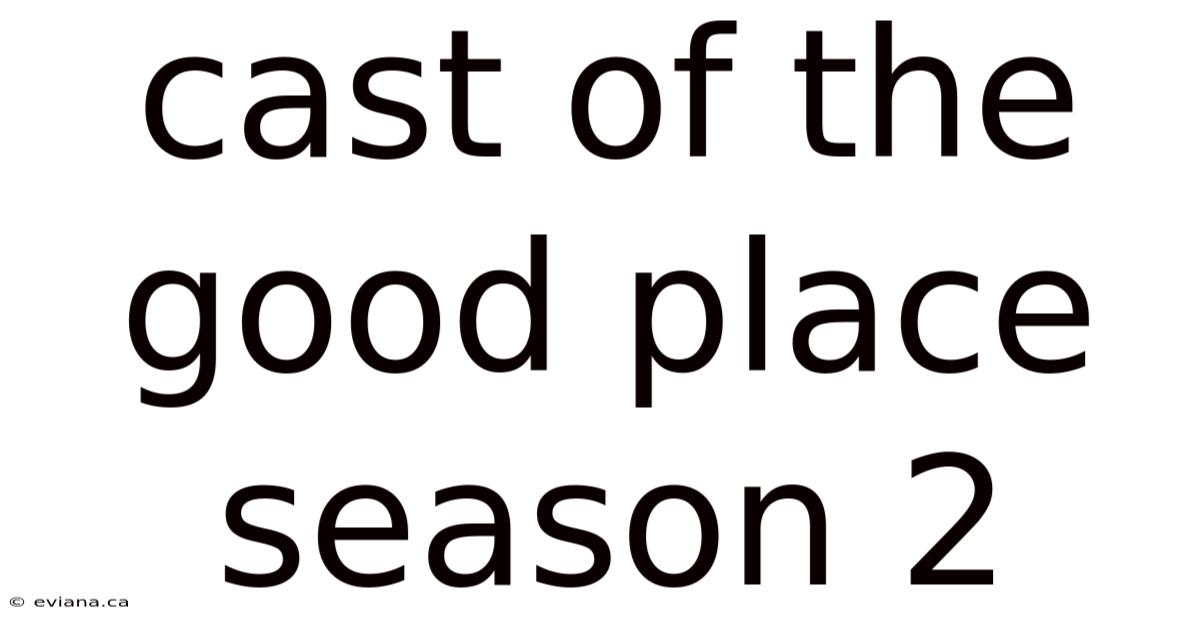 Cast Of The Good Place Season 2