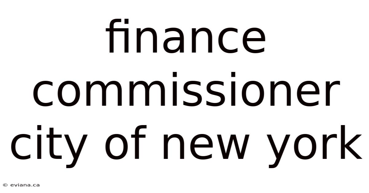 Finance Commissioner City Of New York
