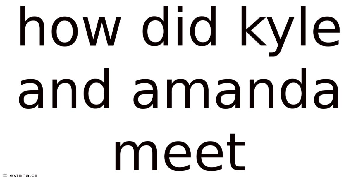 How Did Kyle And Amanda Meet
