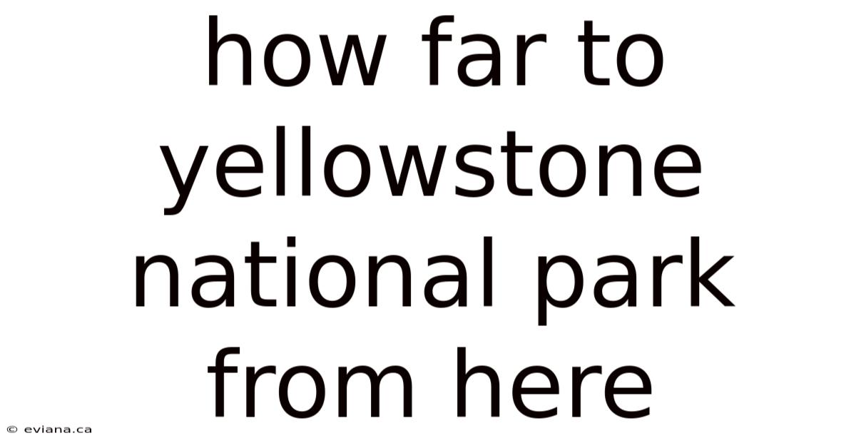 How Far To Yellowstone National Park From Here