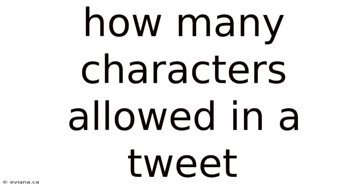 How Many Characters Allowed In A Tweet