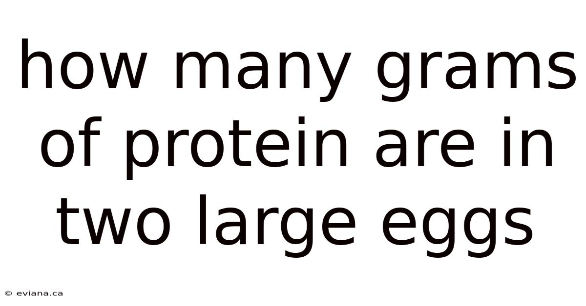 How Many Grams Of Protein Are In Two Large Eggs