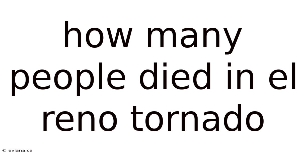 How Many People Died In El Reno Tornado