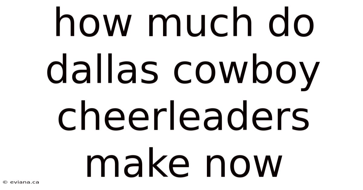 How Much Do Dallas Cowboy Cheerleaders Make Now
