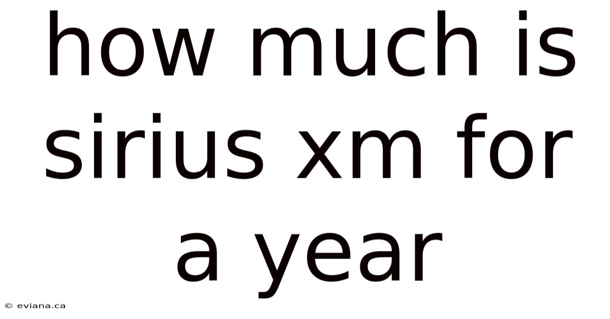 How Much Is Sirius Xm For A Year