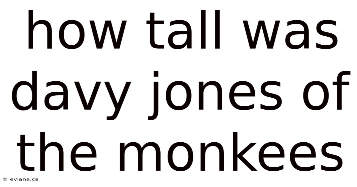 How Tall Was Davy Jones Of The Monkees