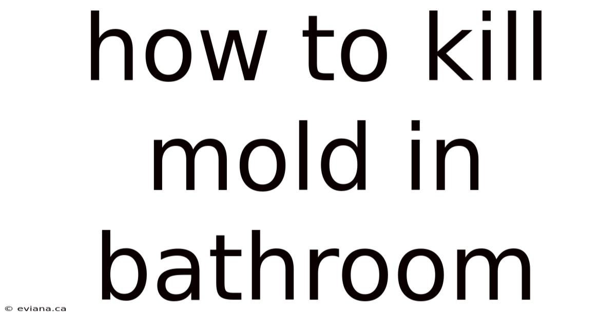 How To Kill Mold In Bathroom