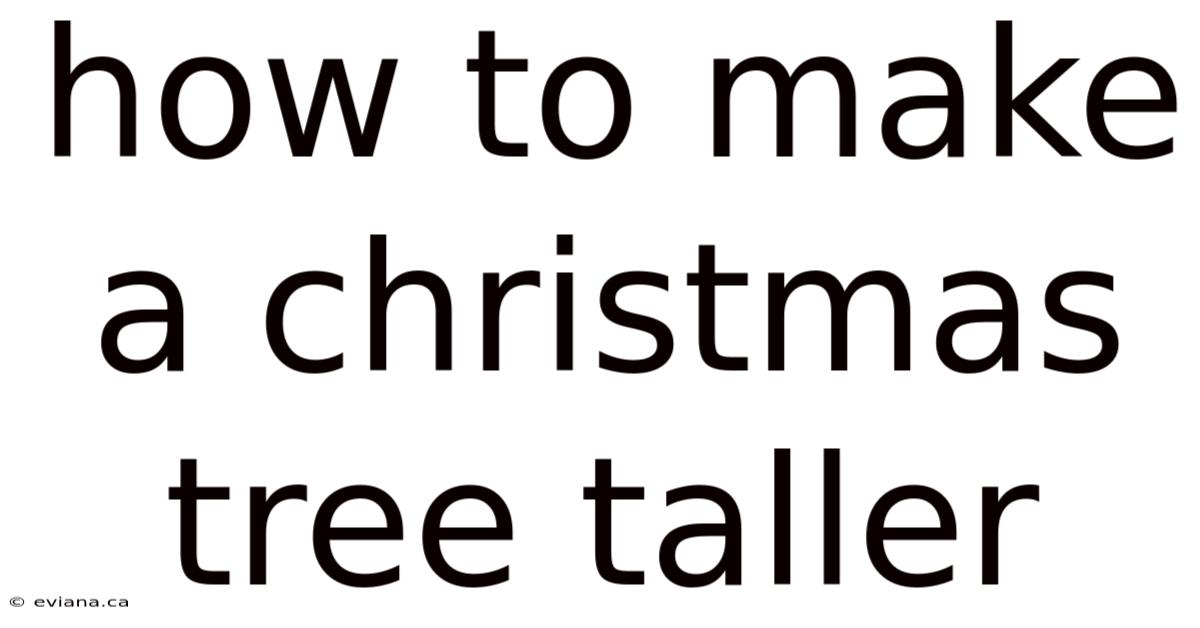 How To Make A Christmas Tree Taller