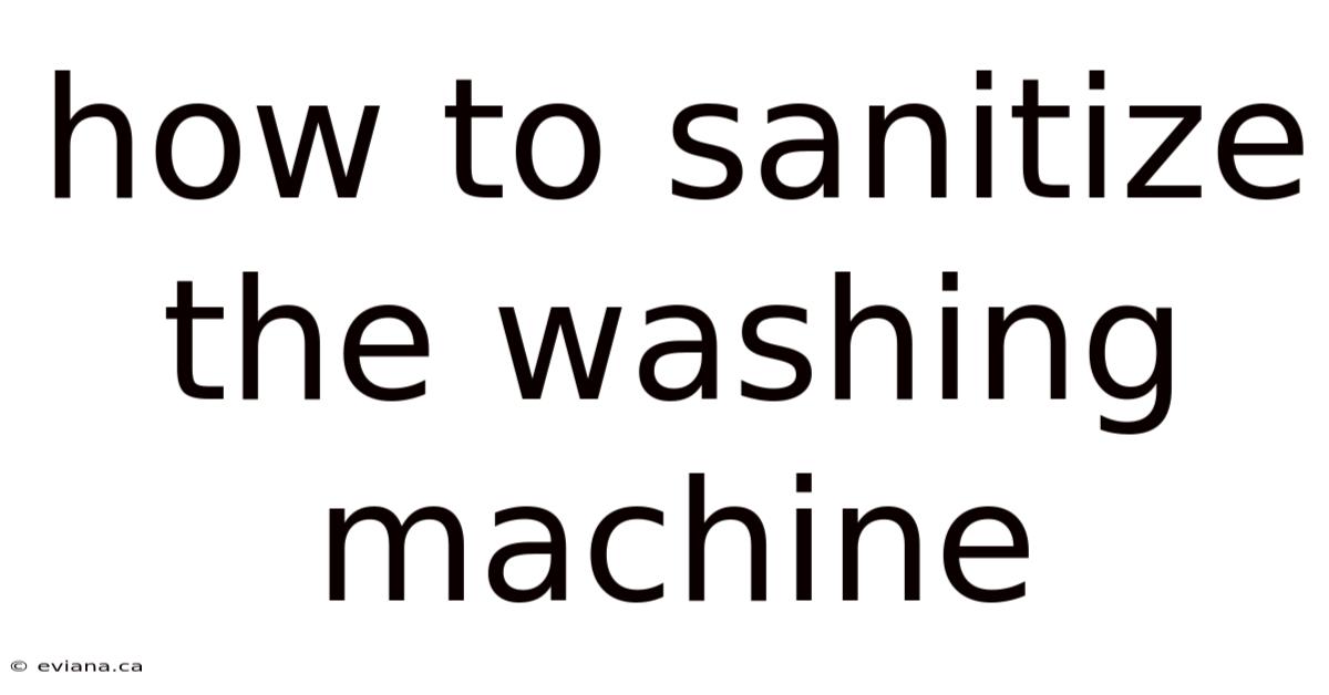 How To Sanitize The Washing Machine