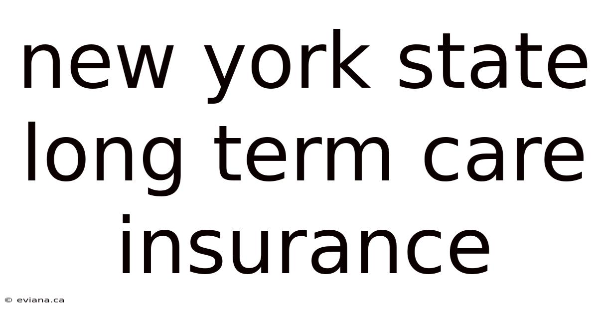 New York State Long Term Care Insurance
