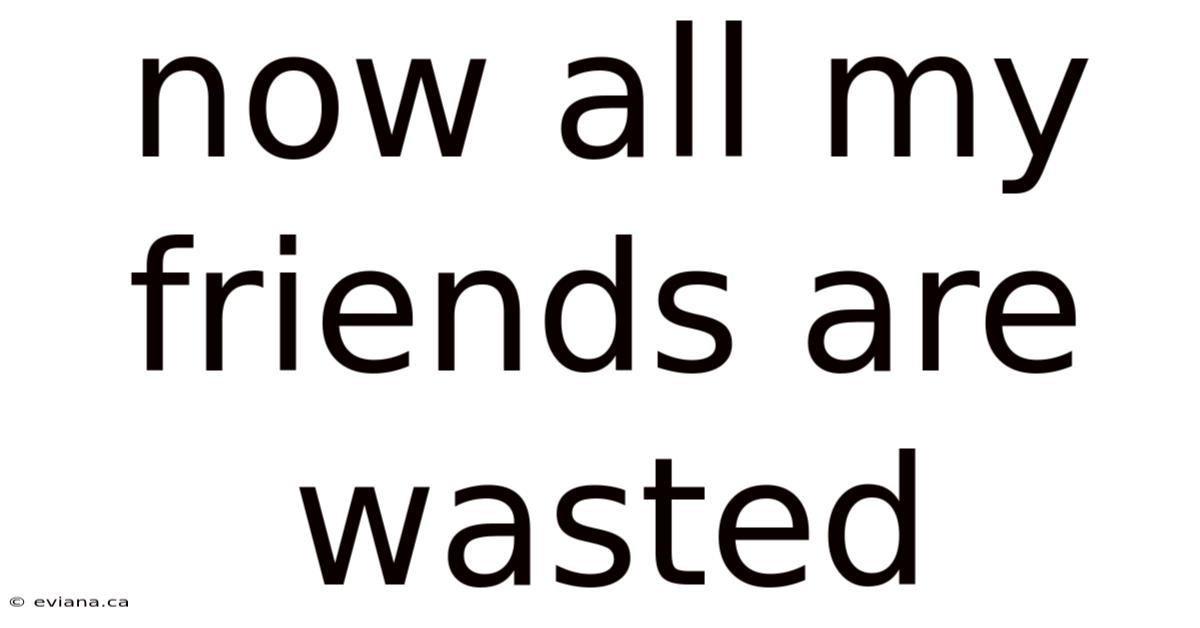 Now All My Friends Are Wasted
