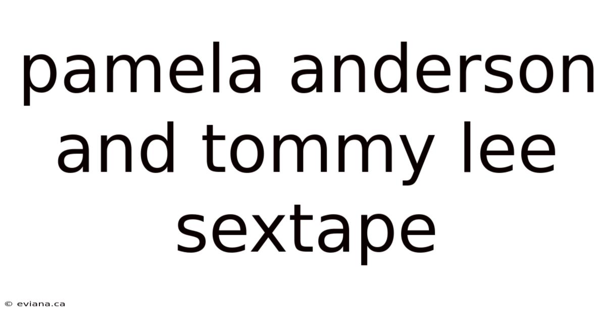 Pamela Anderson And Tommy Lee Sextape
