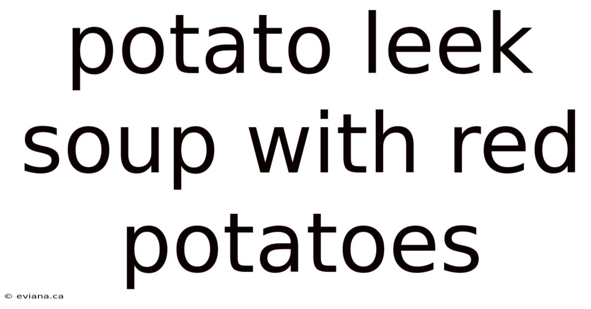 Potato Leek Soup With Red Potatoes