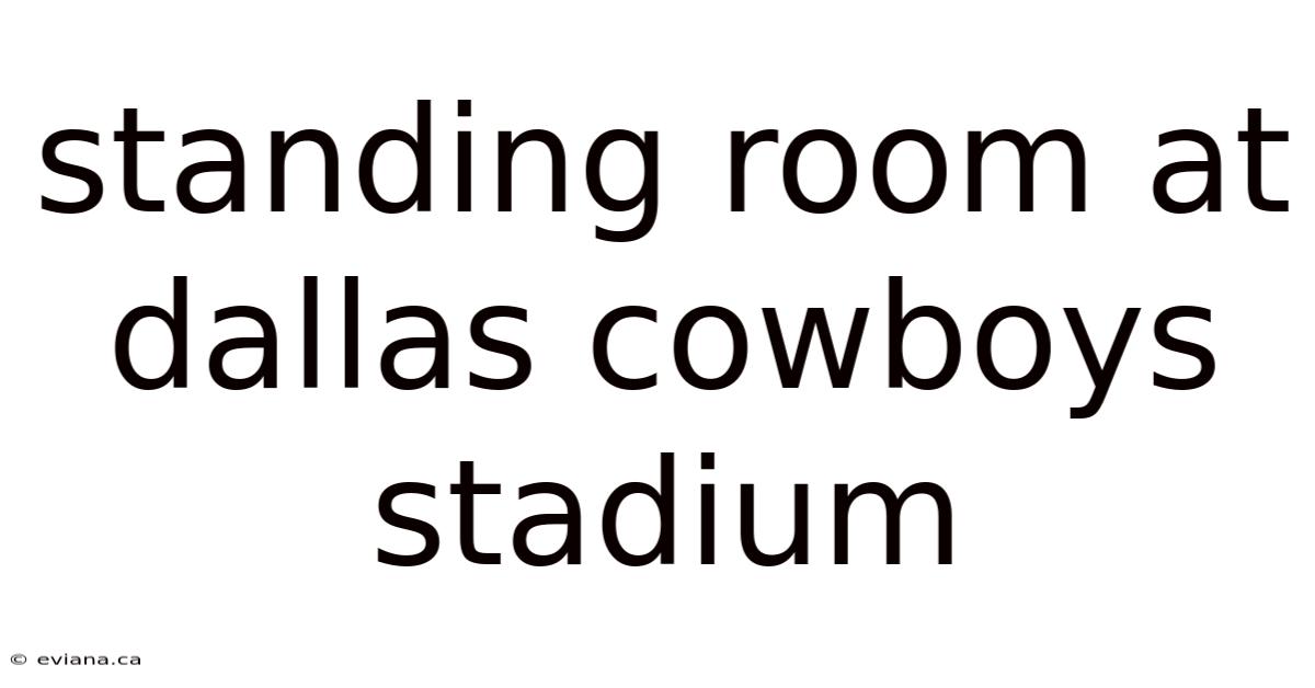 Standing Room At Dallas Cowboys Stadium