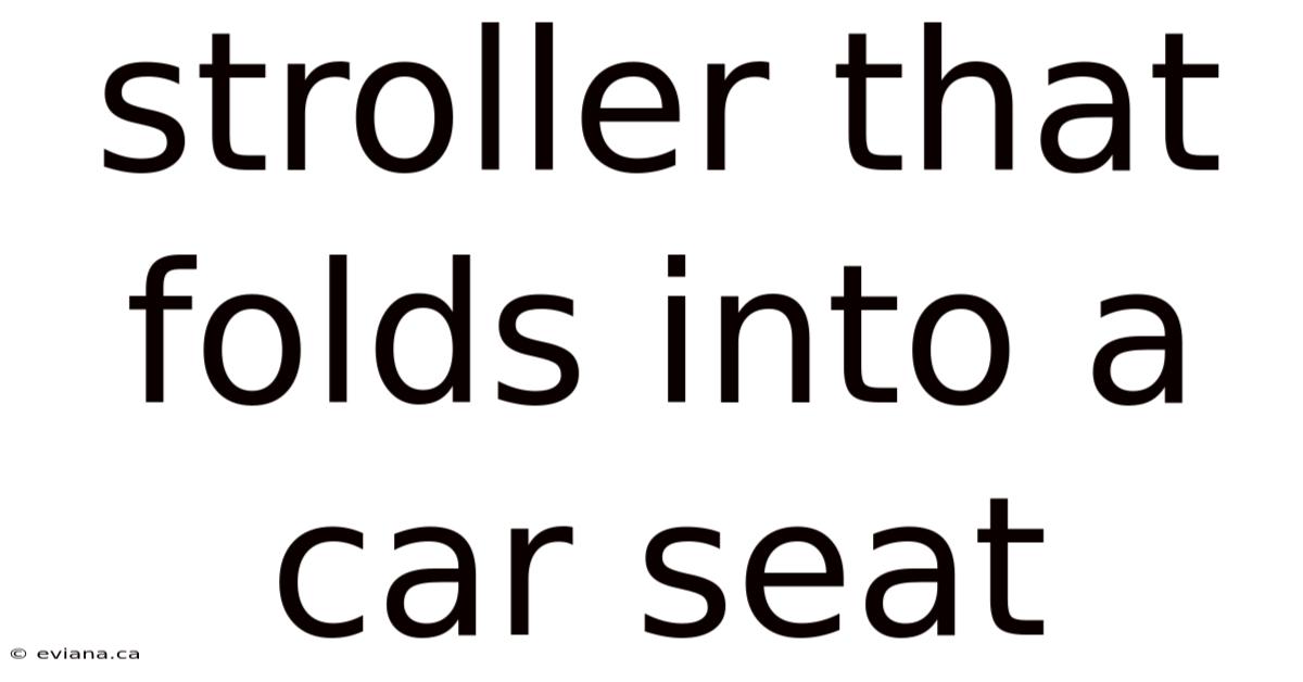Stroller That Folds Into A Car Seat