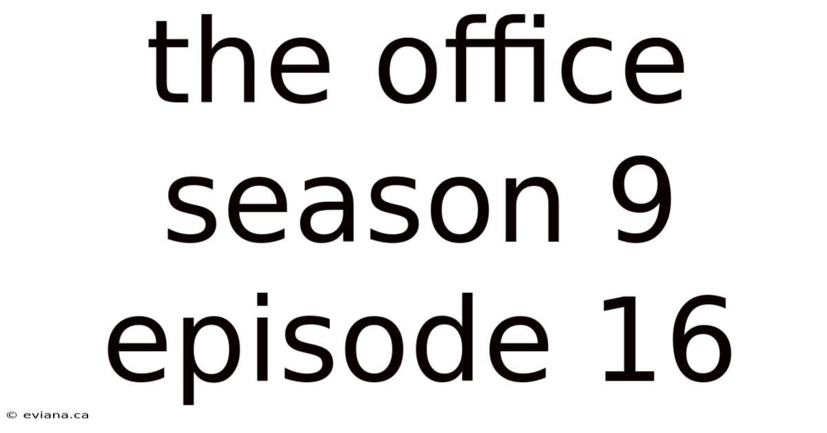 The Office Season 9 Episode 16