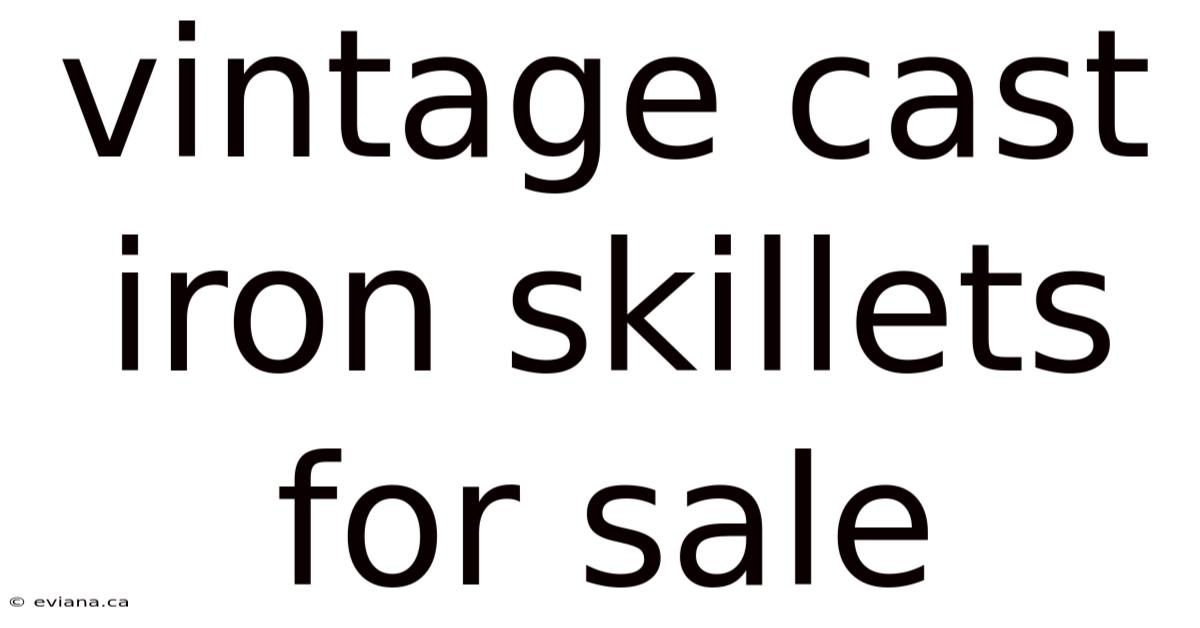 Vintage Cast Iron Skillets For Sale