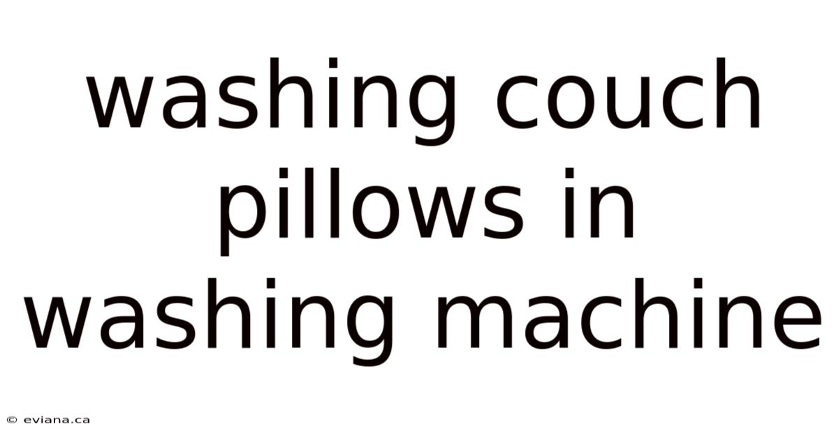 Washing Couch Pillows In Washing Machine