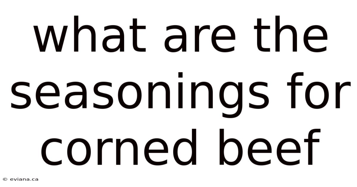 What Are The Seasonings For Corned Beef