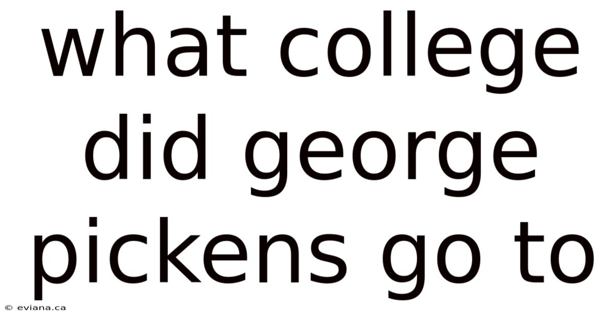 What College Did George Pickens Go To