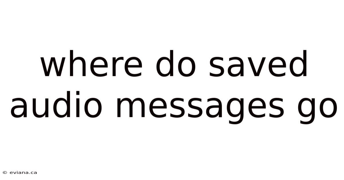 Where Do Saved Audio Messages Go