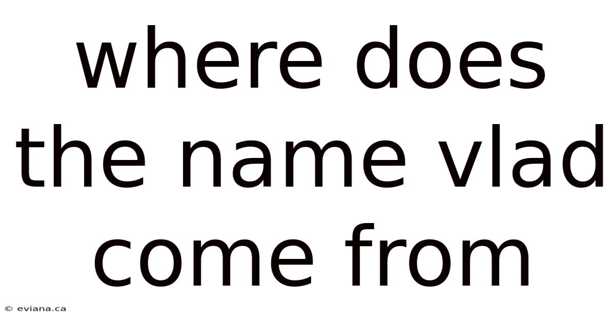 Where Does The Name Vlad Come From