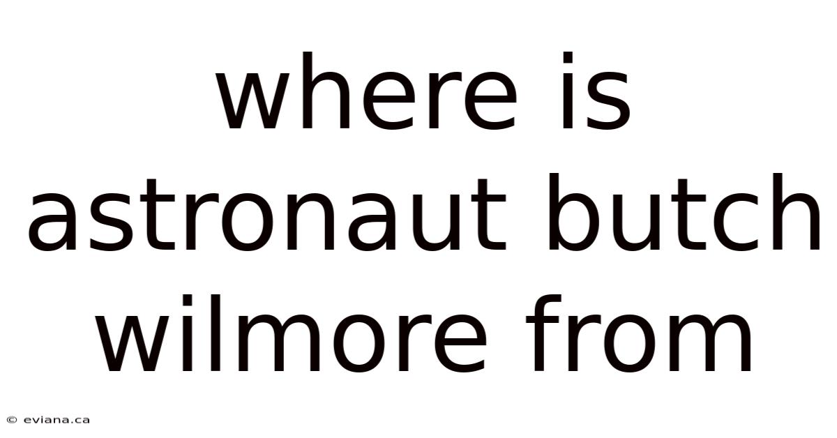 Where Is Astronaut Butch Wilmore From