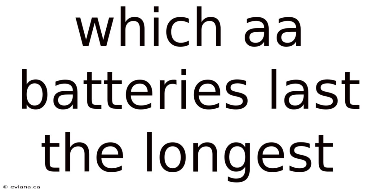 Which Aa Batteries Last The Longest
