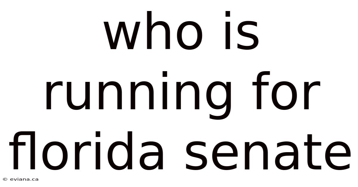 Who Is Running For Florida Senate