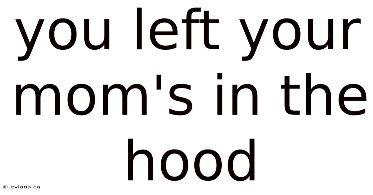 You Left Your Mom's In The Hood